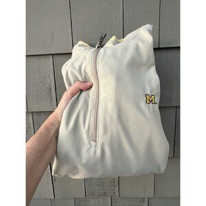 Vintage Ashworth beige Michigan Wolverines Golf pullover short sleeve shirt XL